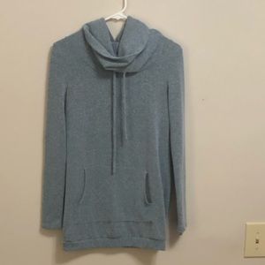 Blueish grey cowl neck